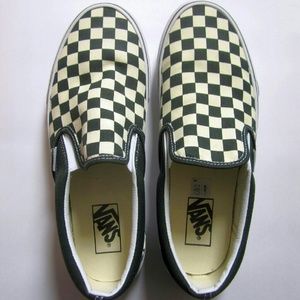Vans Green Checkerboard Slip On